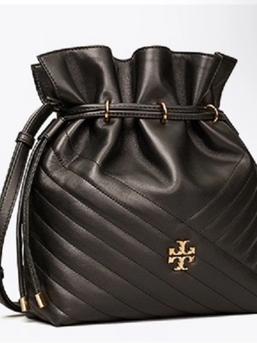 Tory Burch Kira Quilted Chevron Drawstring bucket Bag - Picture 1 of 8